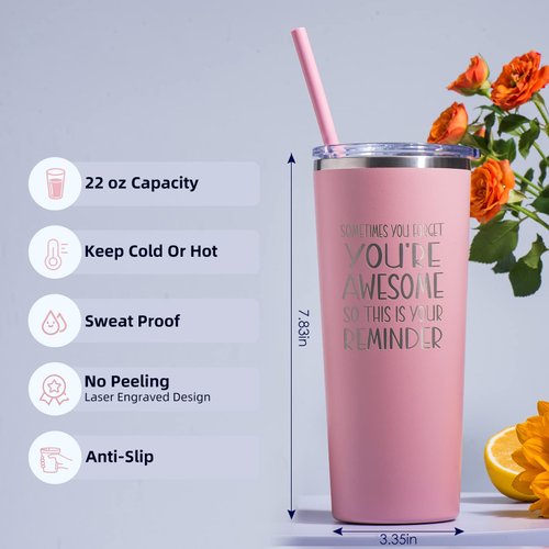 Inncup Birthday Gifts for Women,Gifts for Friends Female,Thank You Gifts,Inspirational Gifts,Birthday Presents for Women,Gifts for Friend,Her,Women,Coworker,Employee-22 Oz Stainless Steel Tumbler