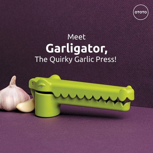 NEW!!! Garligator Garlic Press by OTOTO - Garlic Mincer Tool - Funny Gifts - Alligator Garlic Press - Garlic Crusher Press with Ergonomic Handle - Ototo Design Cute Kitchen Gadgets Kitchen Accessories