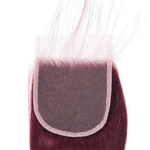 8A Brazilian Virgin Hair 99j Burgundy Straight Hair Weaves Bundle Free Part Red Wine Color 100% Unprocessed Human Hair Weft Weaves (22 INCH)……