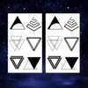 Oottati 2 Sheets Waterproof Small Cute Fake Hand Neck Temporary Tattoos Stickers Minimalist Geometric Shapes Black Triangle
