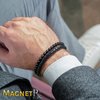 MagnetRX® Hematite & Leather Magnetic Bracelet - MAX Strength Natural Stones - Beaded Magnetic Hematite Bracelets (Medium)
