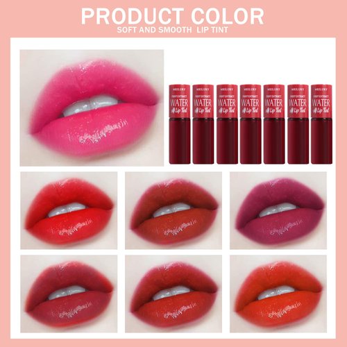 LADYFOX 7 Colors Lip Tint Stain Set, Mini Liquid Matte Lipstick,Moisturizing and Natural Lip Stain, Long-Lasting,Non-Stick Tinta Para Labios, Waterproof and High Pigment Lip Makeup