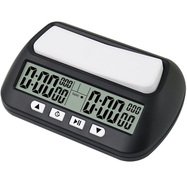 Generic Multifunctional Chess Clock, Professional Electronic Chess Timer, Portable Digital Chess Clock for Chinese Chess International Chess Board Go Game Gobang (Black)
