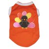 Petitebella Rainbow Turkey Puppy Dog Shirt (Orange/White, Medium)