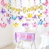 Butterfly Party Decorations, Butterfly Hanging Swirls and Birthday Banner, Butterfly Garland for Baby Girl Birthday Party Supplies