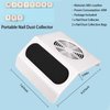 AREMOD 40W Nail Dust Collector Portable Nail Vacuum Cleaner Nail Fan Suction Machine Nail Art Salon Cleaning Equipment with 2 Dust Collecting Bags（White)
