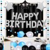 Risehy 10th birthday Decorations Birthday Party Supplies Set- Foil Happy Birthday Banner Foil Balloons Number 10 and Star Shape Balloons 47 pcs Latex balloons Silvery and Blue