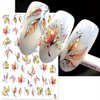Fall Nail Art Stickers Decals Autumn Maple Leaf Nail Decals 6PCS Fall Leaf Plant 3D Self-Adhesive Thanksgiving Nail Art Supplies Fall Sticker for Nails Manicure Sliders for Women Nail Art Decorations