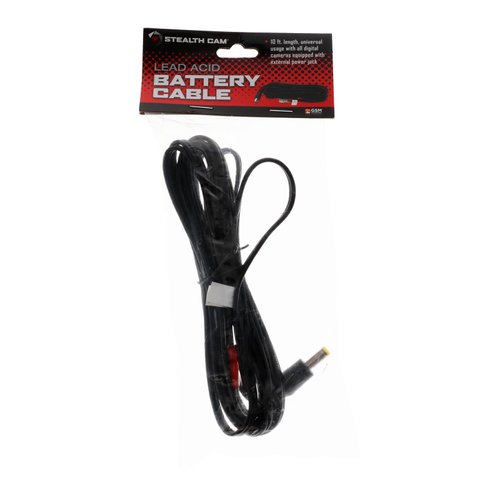 STEALTH CAM Durable Resistant Game Hunting Scouting Surveillance Trail Camera Charging 10Ft Battery Connection Cable, Black - For Digital Cameras w/ External Power Jack