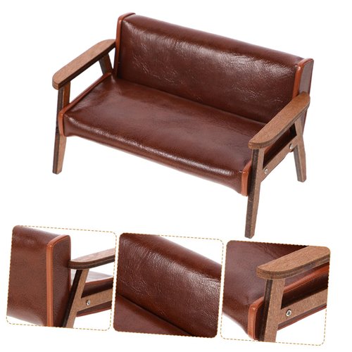 Vaguelly Miniature Chair Mini Sofa Leather Couch Outdoor Furniture Mini Bench Chair Miniature Recliner Chair Dollhouse Sofa 1 12 Scale Desktop Mini Furniture Miniature Armchair Ob11 Wooden