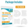 5 STARS UNITED Toe Spacers for Men and Women – 4 Gel Toe Separators for Curled and Overlapping Toes, Bunions, Hammer Toe Straightener, Big and Second Toe Spreader - White