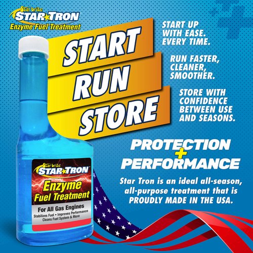STAR BRITE Star Tron Enzyme Fuel Treatment - Concentrated Formula 8 Ounce - Treats 128 Gallons - Fuel Stabilizer & Treatment, Gasoline Stabilizer, Star Tron Marine Enzyme Fuel Treatment (093008SS)