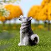 MAOMIA Miniature Dog Figurines Collection Playset 4pcs Mini Husky Puppy Dog Figures Animals Toy Cake Toppers Micro Landscape Decor Ornament