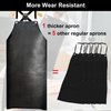 Sheomern Waterproof Rubber Apron, 43" Anti-Tear Heavy Duty Vinyl Apron Adjustable Thicker Cross Back Dishwasher Apron for Restaurant Dishwashing, Butcher, Lab Work, Dog Grooming Black