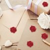 Whaline 50Pcs Wax Seal Stickers Red Rose Envelope Seal Stickers 3D Self-Adhesive Embossed Decals for Wedding Valentine Mother's Day DIY Greeting Invitation Cards Gift Decor