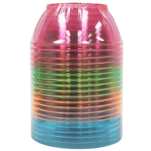 Tiger Chef Neon Assorted Party Plates, 80-Pack 6-ounce Hard Plastic Plates, Assorted Neon Colors Pink, Blue, Green and Orange