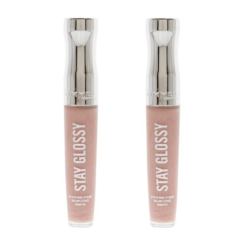 Pack of 2 Rimmel Stay Glossy 6HR Lip Gloss, Dorchester Rose # 110
