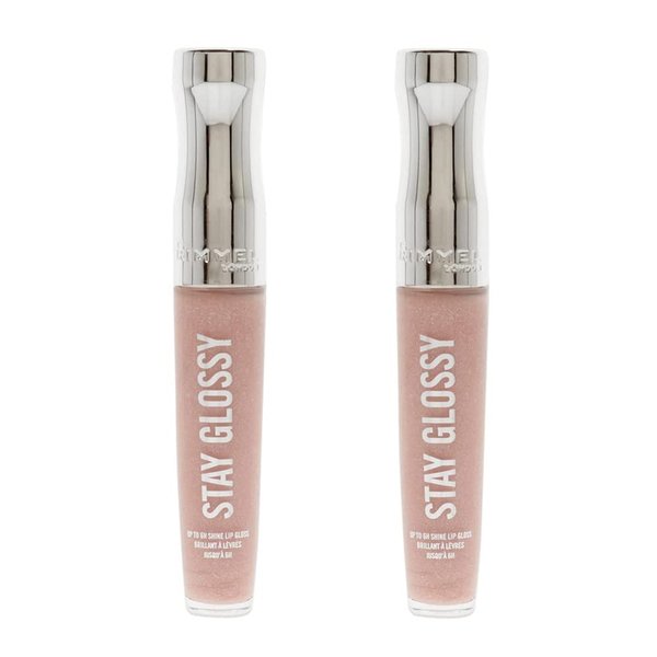 Pack of 2 Rimmel Stay Glossy 6HR Lip Gloss, Dorchester Rose # 110