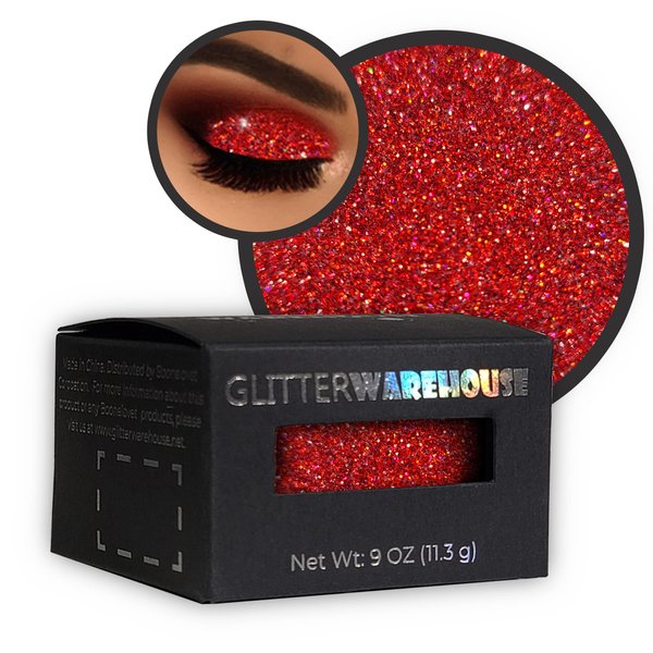 Devious GlitterWarehouse Red Holographic Loose Glitter Powder Great for Eyeshadow/Eye Shadow, Makeup, Body Tattoo, Nail Art and More!