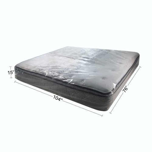 uBoxes Moving Supplies King Mattress Cover/Bag 76" x 15" x 104", Clear