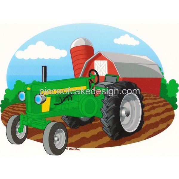 1/4 Sheet - Farm Tractor Birthday - Edible Cake/Cupcake Topper - D815