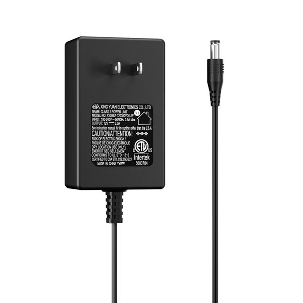 12V 3A Power Supply Adapter with ETL Certificate,GINGSOW AC 100-240V to DC 12V LED Driver Max 36W 5.5MM x 2.1MM DC Output Jack with 1.5M Long Cable for LED Strip Light, CCTV Security System, Router