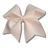 Cheer bows off white holographic vinyl Autograph, write on signature Hair Bow