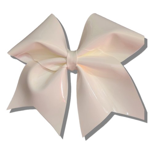 Cheer bows off white holographic vinyl Autograph, write on signature Hair Bow