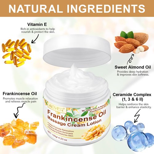 Frankincense Balm for Anti-Aging, Muscle Support – Deep Moisturizing Frankincense Cream for Sensitive Skin, Dry Skin – Skincare Moisturizer for Men & Women