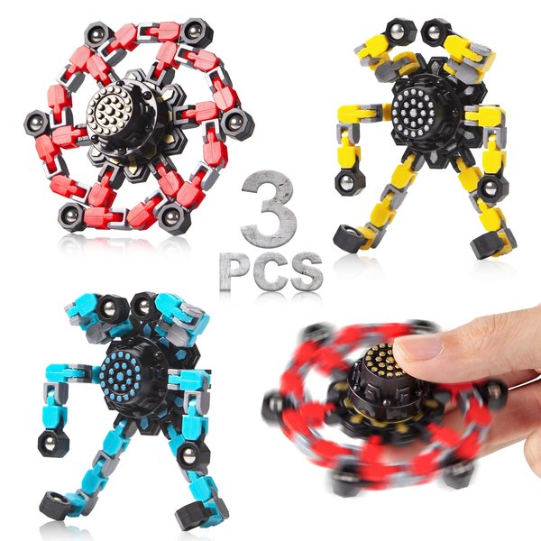 Gokeey Transformable Fidget Spinners 3 Pcs for Kids and Adults Stress Relief Sensory Toys for Boys and Girls Fingertip Gyros for ADHD Autism for Kids