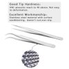 EMEDA Eyelash Extension Tweezers 2 Pieces VETUS Straight Pointer and J Curved Tweezers for Eyelash Extensions Precision Lashing Tweezers Professional Tools for Isolation Classic Volume Lash Extensions