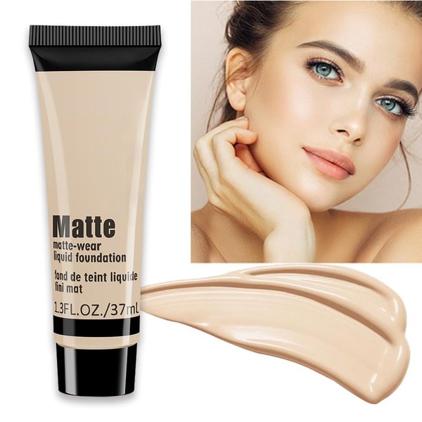 1 Pack Liquid Foundation Cream for Face Makeup,Durable Full Coverage Matte Concealer Make Up,Oil Control & Waterproof Base Primer -1 Fl.Oz (BEIGE 3#)