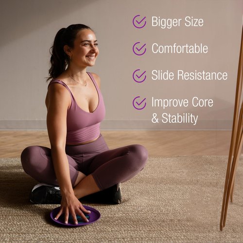 Gliding Discs for Working Out - Exercise Sliders for Carpet Floors 1 Pair, Authentic Workout Sliders Disc for Full Body Resistance Workout, Includes Printed Manual for Fitness Trainers