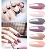 Gel Nail Polish Starter Kit - 6 Colors Gel Polish Set Base Top Coat, 36W LED UV Nail Lamp with Full DIY Gel Manicure Nail Tools by Vishine 8ml #12
