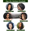 3 Packs Springy Afro Twist Hair with Crochet Hook, 16 Inch Pre-Separated Marley Crochet Braiding Hair for Distressed Soft Locs, Natural Black Synthetic Hair Extension for Black Women(1B#)