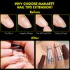 Makartt Coffin Nail Tips 500pcs Long Pre-buffed Full Cover Clear Press on Nails 10 Sizes Soak Off Soft Gel Nail Tips Extension Professional Acrylic Fake Nails No Crease False Nail Salon DIY Nail Art
