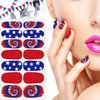 JERCLITY 14 Sheets Independence Day Nail Polish Strips 4th of July Nail Wraps for Women Patriotic American Flag Nail Strips Self-Adhesive Nail Stickers with Nail File for Memorial Day（4th of July-1）