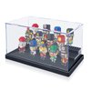 KKU Display Case for Minifigure Action Figures Blocks, Acrylic Minifigure Display Case Box Storage with 3 Movable Steps Gift for Kids Adults (Black, 1 Pack)