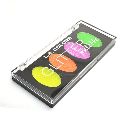 1 L.A. Colors [ CGP694 DELIGHTFUL ] Glitter Eyeshadow 4 Color Palette + Free Zipper Bag