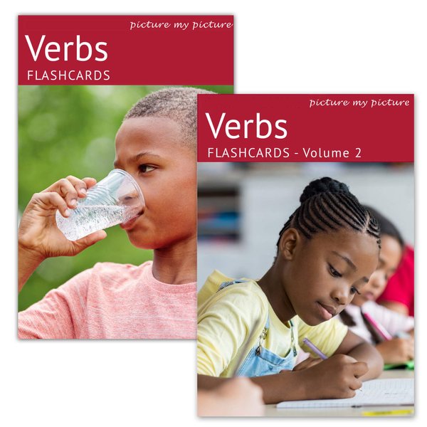 Verb Flash Cards Volume 1 and 2 | 80 Action Language Builder Picture Cards | ESL Teaching Materials for Adults | Picture Cards for Speech Therapy and Home Schooling | Vocabulary Builder