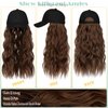 Lansigreen Hat Wig for Women Baseball Cap with Hair Extensions Adjustable Hat Attached 24" Long Wavy Hairpieces Synthetic Wig Light Brown