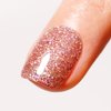 Firedeep Glitter Rose Gold Gel Nail Polish, 1 Pcs 16ml Sparkly Rose Gold Soak Off UV/LED Gel Polish Manicure Salon DIY at Home