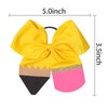 2Pcs Back to School Hair Ties Cute Pencil Hair Bow Ties Yellow Pencil Scrunchies Cheer Hair Bows with Ponytail Holder School Sports Hair Accessories for Teens Toddler Gifts for First Day of School