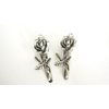 Generic 2 small silver rose flower leaf metal alligator hair clip for fine thin hair