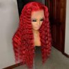 JYZ Hair Hot Red Lace Front Wigs Human Hair 180% Density 13X4 Curly Brazilin Virgin Hair Glueless Wigs Human Hair HD Lace Front Wigs Human Hair Pre Plucked with Baby Hair Middle Part 14 Inch