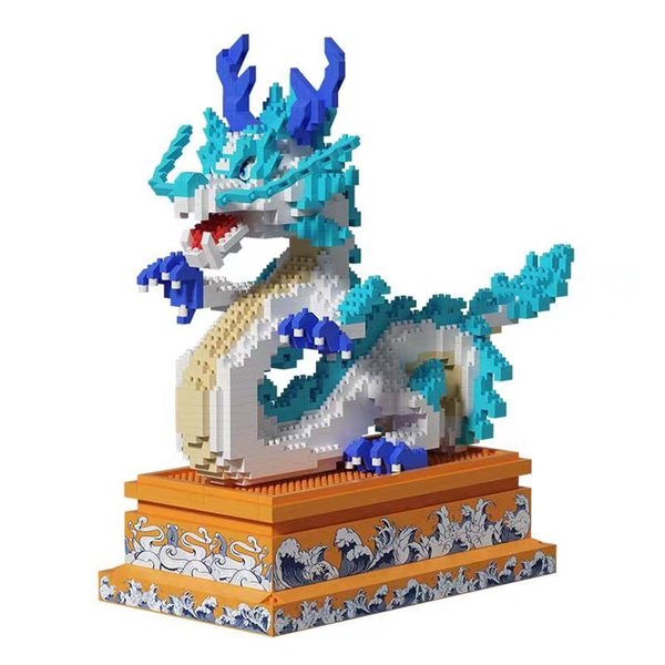 HONLANCH Dragon Series Auspicious Lucky Dragon Micro Building Blocks Set (2020Pieces,Base with Storage Function)-Toys Gifts for Kid and Adult