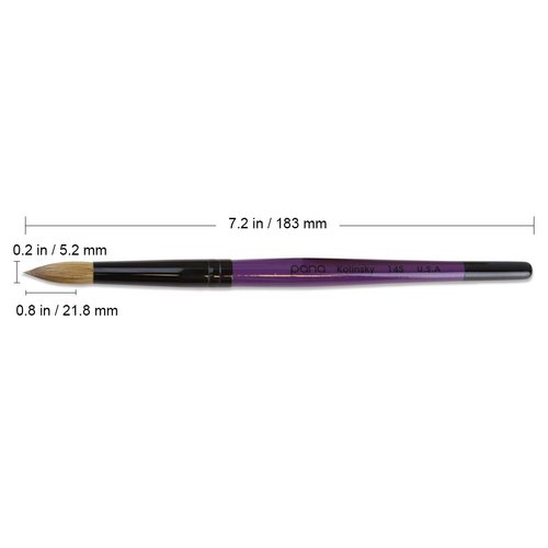 Professional Purple Wood Kolinsky Acrylic Nail Brush (Size: 6, 8, 10, 12, 14, 16, 18, 20, & 22) Pana Brand 100% Pure Kolinsky Hair (Size 14)