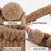 YISSION 2PCS Bear Ears Spa Headband No Slip Head Band for Face Wash Makeup Skincare Facial Headband Elastic Hair Band Carol Fleece Headbands for Women Girls (Brown Coffee)