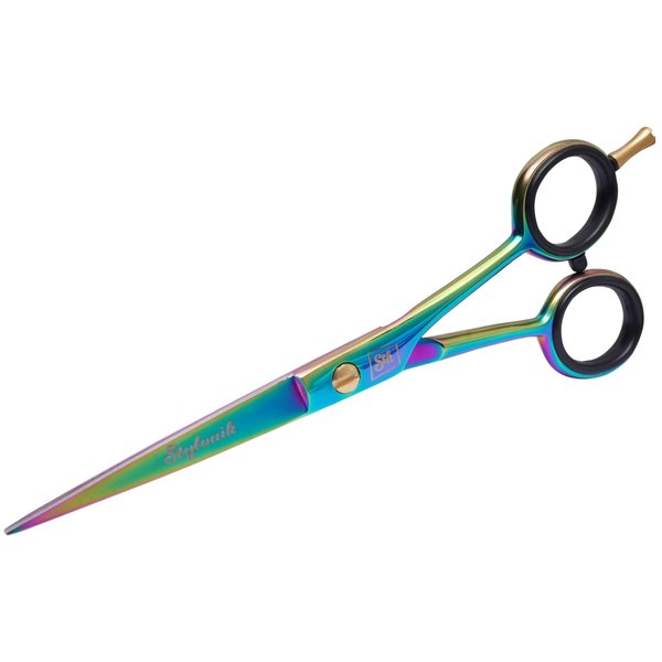 Stylonik Hair Cutting Scissors-Professional Hairdressing Scissors for Women,Men,Hair Stylists,Salon,Barber- 6.5-Inch Stainless Steel Hair Scissors with Finger Rest (Classic Scissor Multi Titanium)