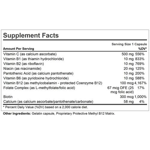 ANDREW LESSMAN Vitamin C 500 Plus B-Complex 180 Capsules – Non-Acidic Vitamin C plus Citrus Bioflavonoids for Immune System and Anti-Oxidant Support. Easy-to-Swallow Capsules. No Additives